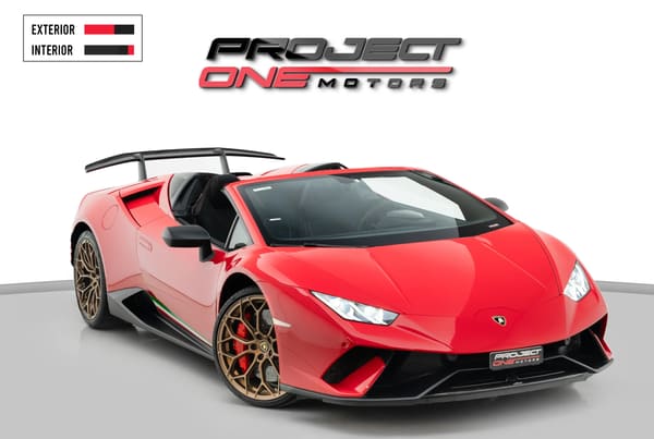 2019 LAMBORGHINI HURACAN PERFORMANTE SPYDER WITH WARRANTY AND SERVICE CONTRACT